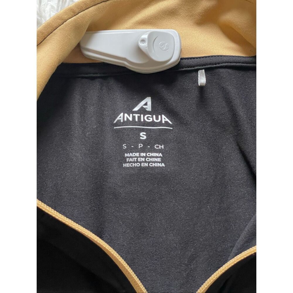 NFL New Orleans Saints Antigua Black/Gold Quarter-Zip Pullover Top S NWT - Picture 6 of 6